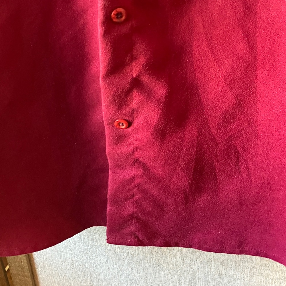 Cherokee Deep Red suede like ladies blouse large - Picture 7 of 14
